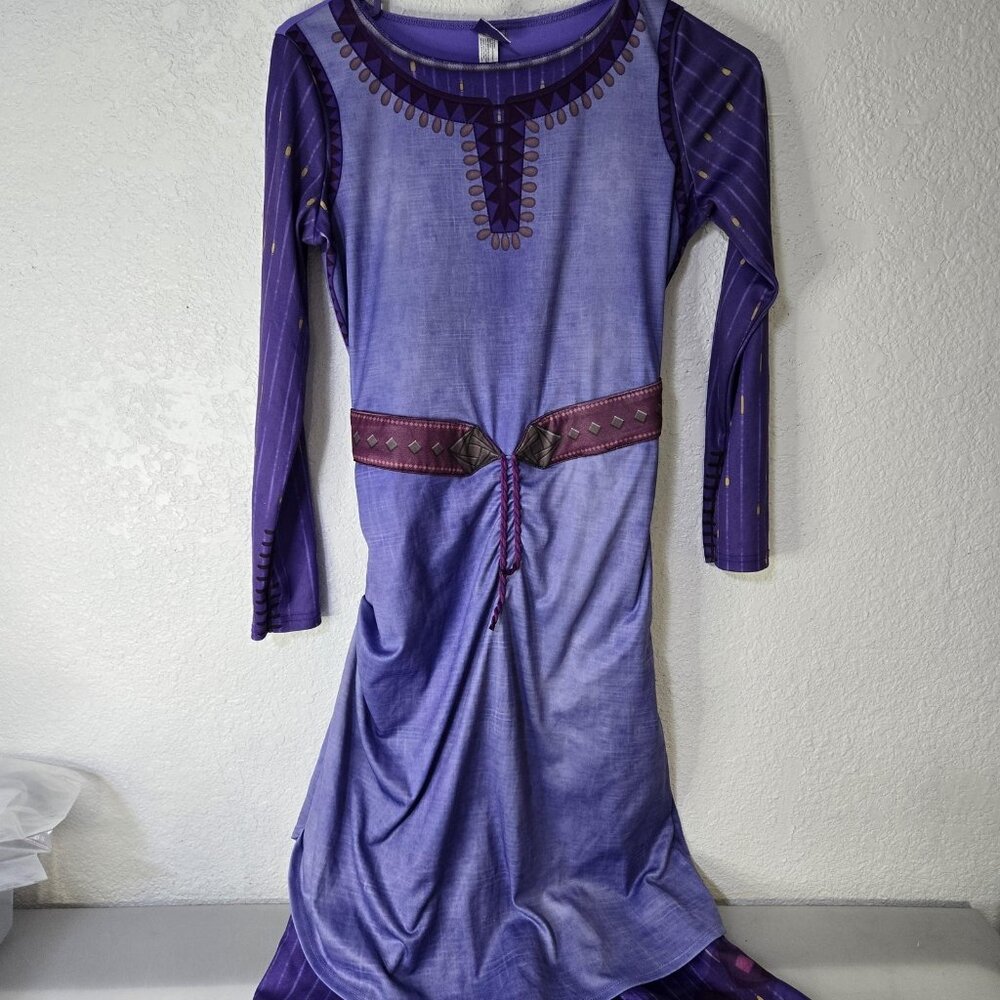 Disney Wish Dress Girls Large Purple Asha Costume Halloween Movie Cosplay Gown